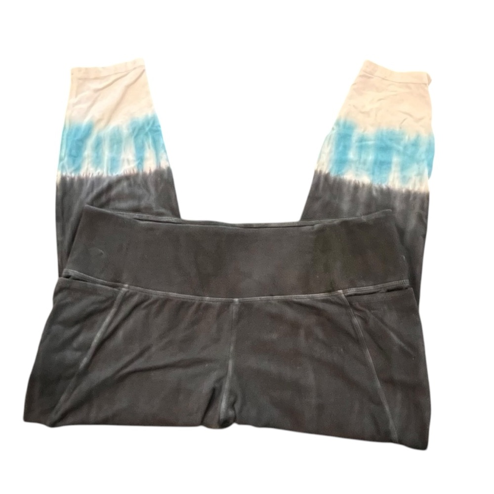 Livi‎ Women's Grey Tie Dye Colorblock High Rise Cropped Leggings 18/20 Sporty